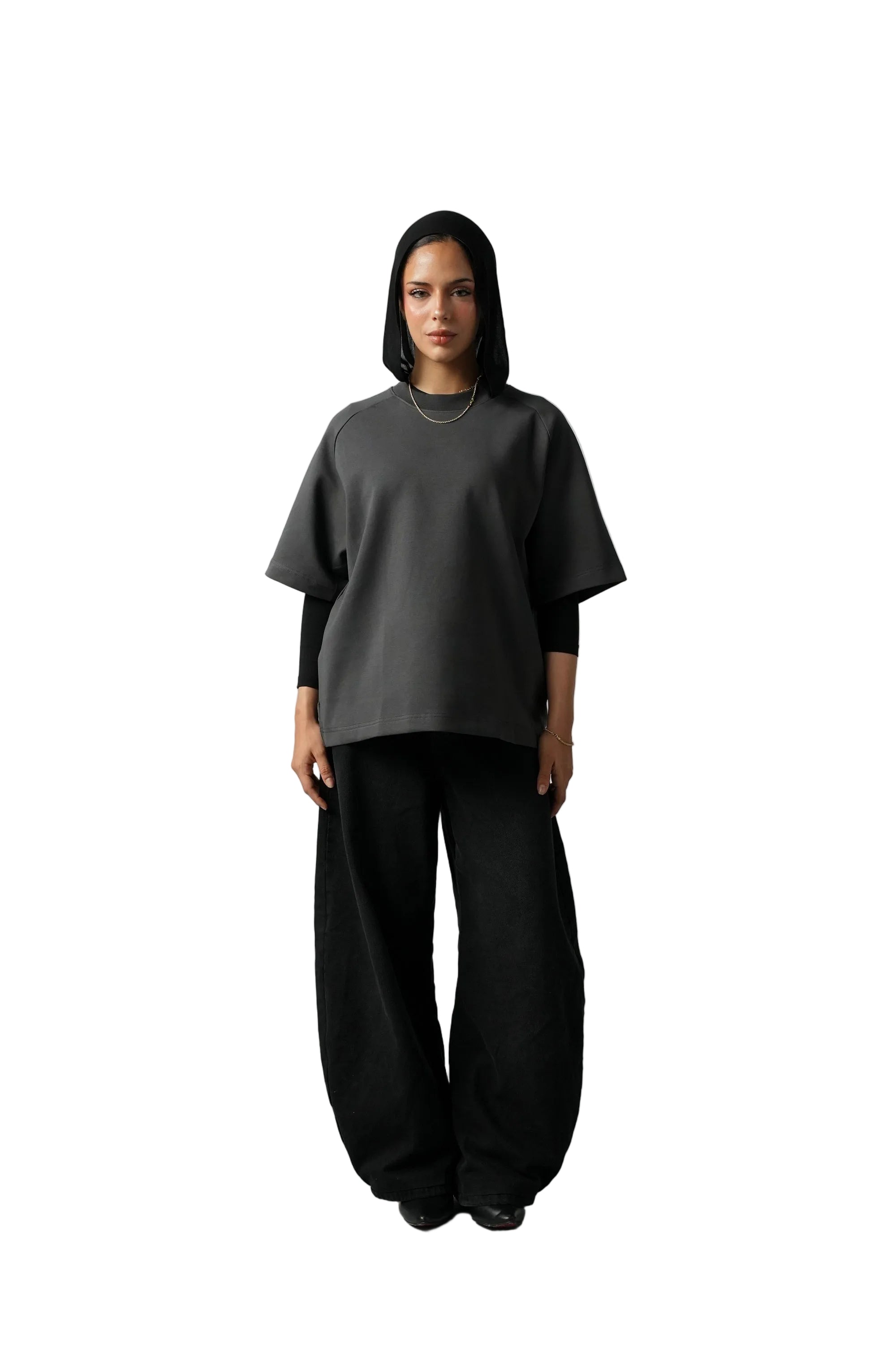 GREY BOXY T-SHIRT